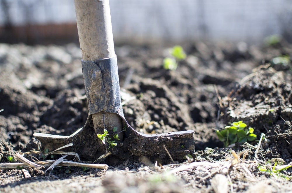 garden soil shovel
